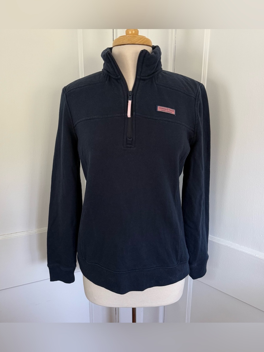 Vineyard Vines Women's Navy Quarter-Zip Pullover Sweater Size Medium